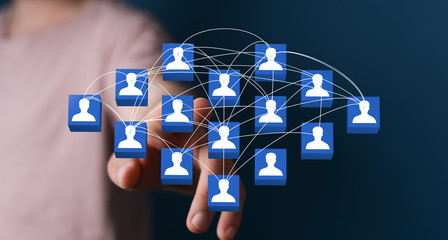conference Digital Network and data concept team.