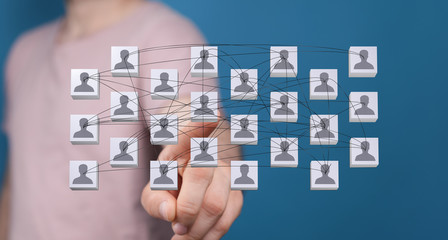 conference Digital Network and data concept team.