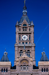 Fototapeta na wymiar City and county building clock tower