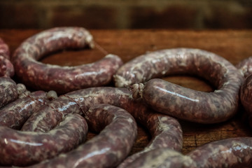 Homemade sausages, traditional cuisine, Argentina