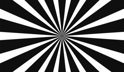 Black and white ray burst background
