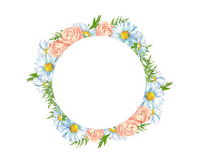 薔薇とデイジーフレーム