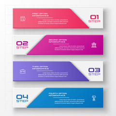 Business infographics template 4 steps rectangle,Vector illustration.
