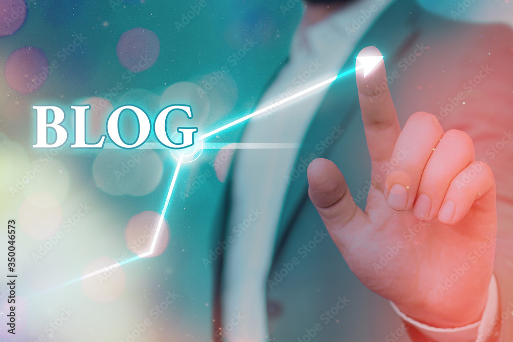 Poster Writing note showing Blog. Business concept for regularly updated website web page run by individual