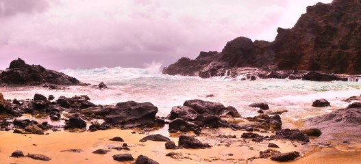 Stormy waters off the coast of Hawaii