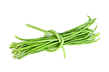 Long bean or cowpea isolated on white background