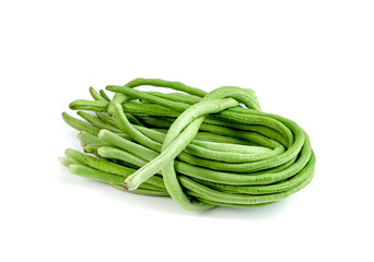 Long bean or cowpea isolated on white background