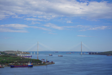 Seascape with a view of the Russian bridge.