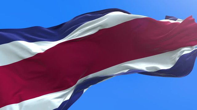 Costa Rica flag - 3D realistic waving flag background