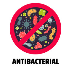 Obraz premium antibacterial sign flat style illustration