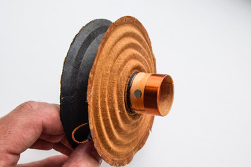 moving system of the mid-range speaker 20gds-3 of Soviet production. Diffuser and magnetic coil...