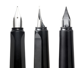 Close-up of fountain pen isolated on a white background