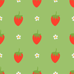 Strawberry. Colored Seamless Vector Patterns