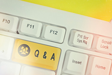Writing note showing Q And A. Business concept for defined as questions being asked and answers
