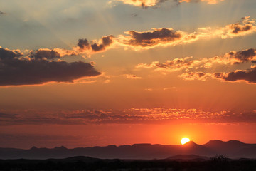 sunset in the mountains