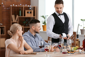 People tasting wine at the restaurant