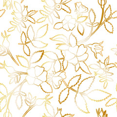 Vector luxury golden seamless pattern. 