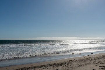 Fototapeta na wymiar Beautiful sunny day at the Zuma beach, Malibu, Southern California