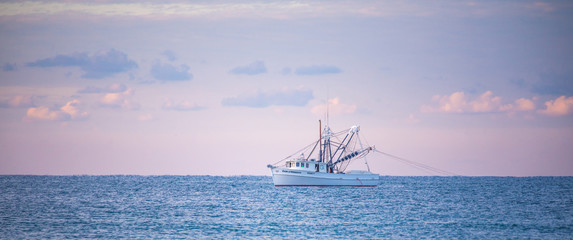 Shrimp Boats at Sunrise - Powered by Adobe