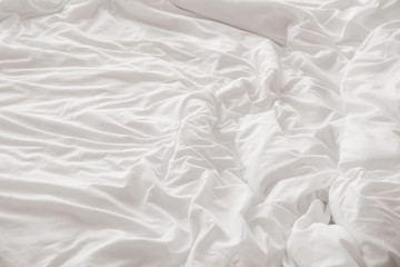 Fototapeta premium Clean linen on big bed