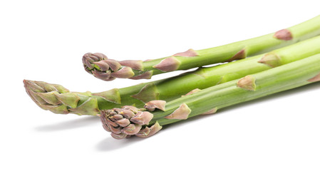 Fresh asparagus on white background