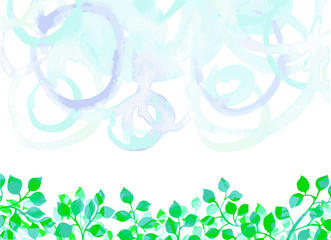 ナチュラルな背景と若葉