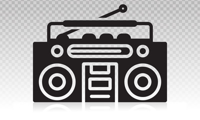 Old radio flat icons for apps or website