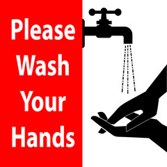 Keeps your hands clean. Please wash your hands. Washing hands. sign,symbol