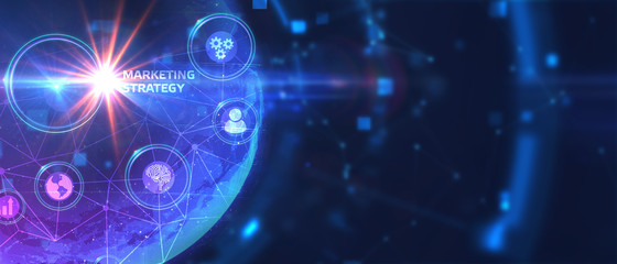 Business, Technology, Internet and network concept. Digital Marketing content planning advertising strategy concept