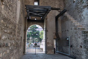 Fototapeta na wymiar Scaliger Castle from inside, Sirmione, Lombardy, Italy.