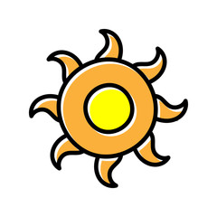 sun hand drawn icon vector design