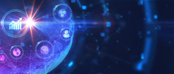 Business, Technology, Internet and network concept. Financial Graph. Stock Market chart. Forex Investment.