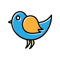 bird hand drawn icon vector design