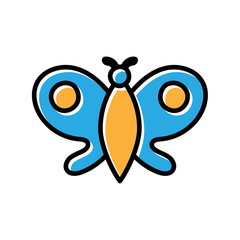 butterfly hand drawn icon vector design