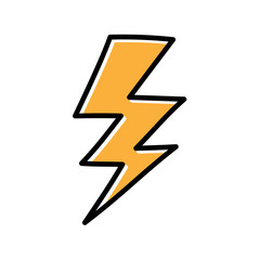 lightning hand drawn icon vector design