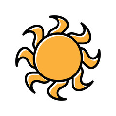 sun hand drawn icon vector design
