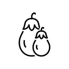 Black line icon for eggplant