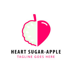 The sugar-apple or sweetsop or srikaya fruit logo vector design. srikaya fruit symbol icon. indonesian fruit
