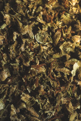 Professional Macro Close up of ground weed / cannabis 
