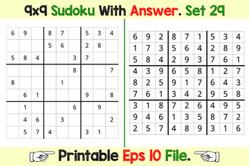 Sudoku Puzzle Games Easy to Hard with Answer