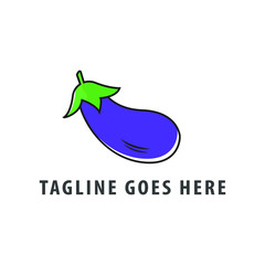 eggplant logo design template. eggplant symbol icon. grocery store logo
