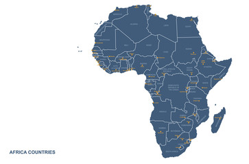 africa map. africa countries vector map. 