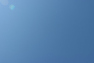 Blue, cloudless sky.