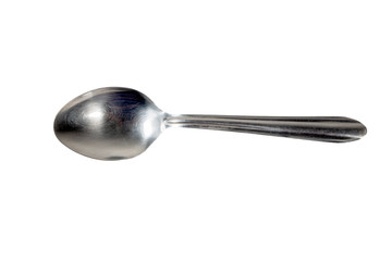 Stainless cutlery spoon isolated on white background