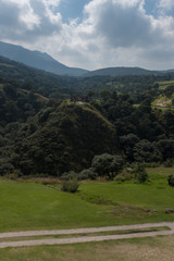 Fototapeta na wymiar Arcos de Sitio ecological park, In Mexico, Tepotzotlán where you can practice ecotourism and family activities on the beautiful green areas, environmental