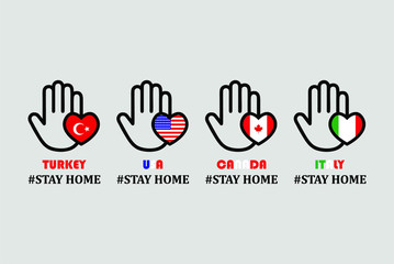stay at home icon, various countries
(not the same / semillar content)