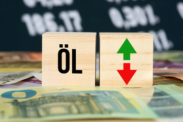 Ölpreis, Euro Geldscheine und die Börse