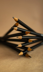 Arranged pencils to form abstract shapes