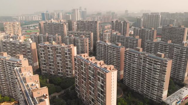 Chinese Housing and Apartment Living.
Kunming, 2020. Aeriel views of normal living and housing in China.
