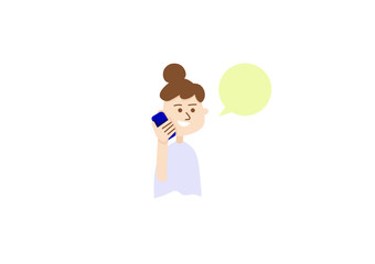 女性電話中